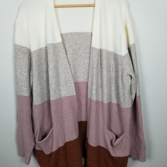 Madewell Ryder Neopolitan Stripe Merino Wool/Alpaca Blend Cardigan Sweater Sz XL - Picture 14 of 16